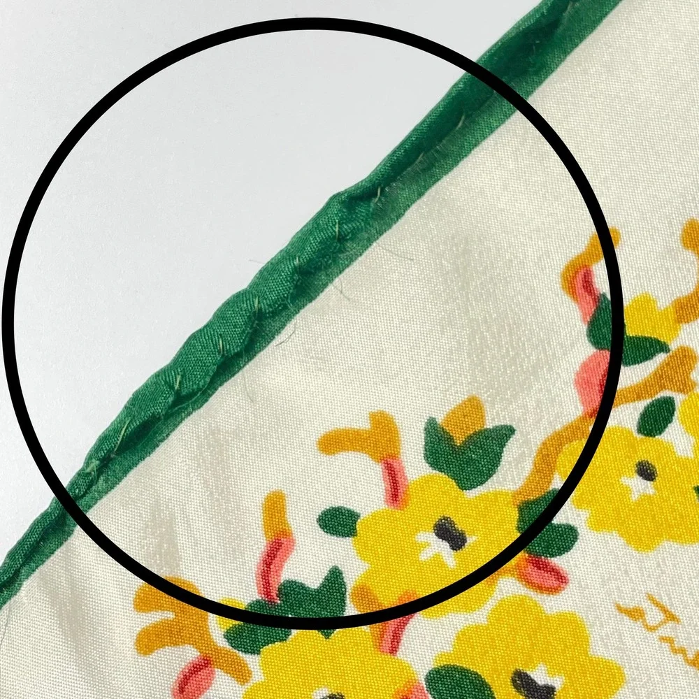 Vintage Oscar de la Renta Silk Scarf Floral Women Retro FLAWS White Colorful